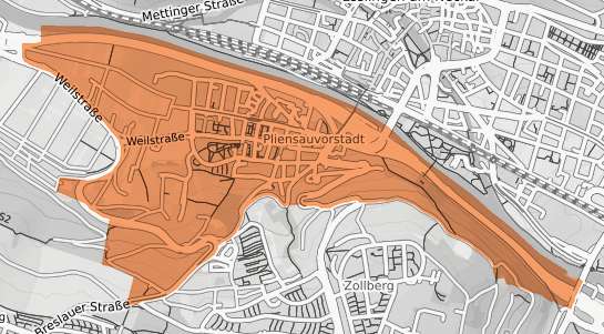 Mietspiegelkarte Esslingen am Neckar Pliensauvorstadt